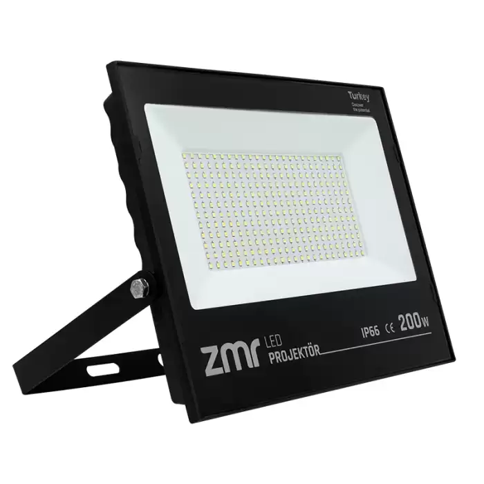 Pm-22583 200 Watt - 220 Volt Beyaz 6500k Ip66 120* Işık Açısı Siyah Slim Kasa Led Projektör