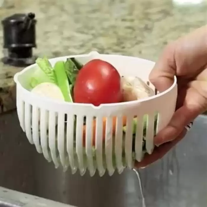 Pratik Salata Yapma Kasesi Kolay Salata Yapma Aparatı Tabağı