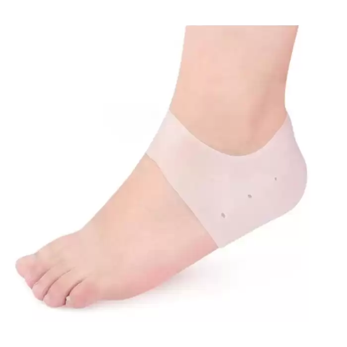 Pratik Silikon Topuk Çorabı Beyaz Renk