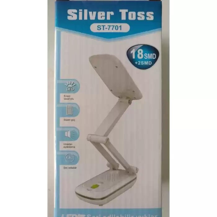 Silver Toss St-7701 Şarj Edilebilir Aydınlatmalı Masa ve Kitap Okuma Lambası