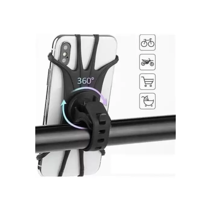 Universal Bisiklet Motosiklet Çocuk Arabası Silikon 360 Derece Telefon Tutucu Tüm Modellerle