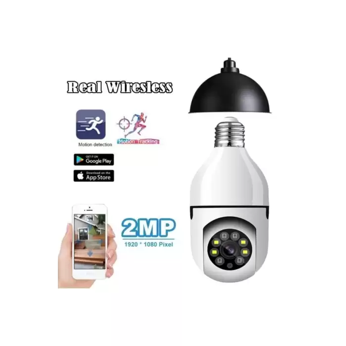 Wifi 360 Panoramik Ampul Kamera Güvenlik Kamerası Çift Wifi 360 Derece Gece Görüşlü