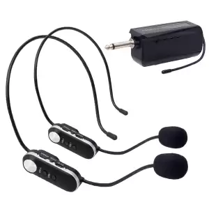 Magıcvoıce Mv-1307hh Uhf 2 Headset Şarjlı Kablosuz Telsiz Mikrofon Volume Kontrollü