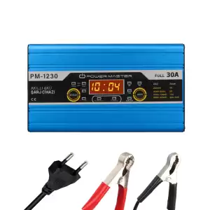 Pm-1230 12 Volt Max 30 Amper Lcd Ekranlı Akü Şarj Cihazı