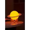 3d Print Satürn Dokunmatik Gezegen Ahşap Stantlı 3 Renk Usb Şarjlı Gece Lambası (kumandasız)