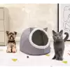 Astronot Pratik ve Korunaklı Katlanabilir Keçeli ve Peluşlu Kedi Köpek Evi