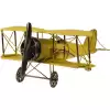 Çift Kanatlı Dekoratif Metal Keşif Uçak Büyük Boy 60 Cm (sarı )