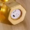 Led Işıklı Sevimli Kaktüs Dekoratif Masa Lambası Mini Biblo Gece Lambası Gold