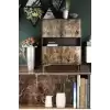 Mermer Desenli Masa Tezgah Mutfak Su Geçirmez Yapışkanlı Folyo Sticker  Kahverengi 5x0,6m