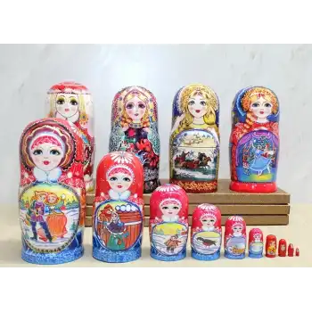 10lu Ahşap Matruşka Seti Alk4389