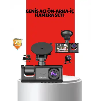 170° Geniş Açı Ön-Arka-İç Kamera Seti – Tam Kapsamlı Araç Güvenliği
