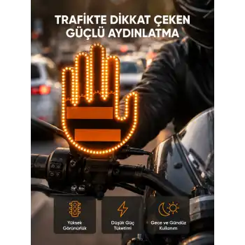 176 LED’li Amber Trafik Uyumlu Sinyal Işığı – El Hareketiyle Kontrol