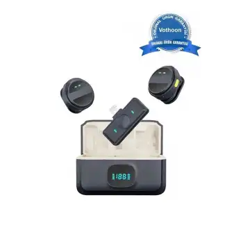 2 Adet Profesyonel Kablosuz Yaka Mikrofonu Lighting Uyumlu Manyetik Klipsli