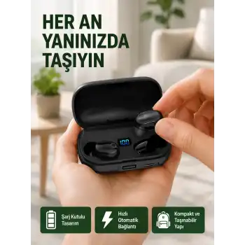 22 Kez Şarj İmkanı Sunan A10s TWS Bluetooth Stereo Kulaklık Yeni Nesil