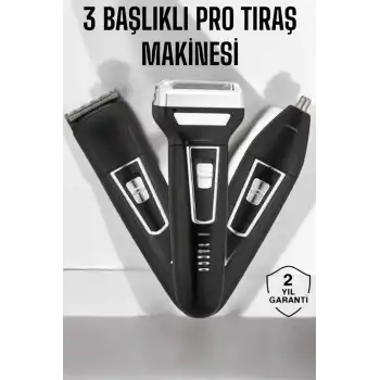3 Başlıklı Profesyonel Tıraş Makinesi