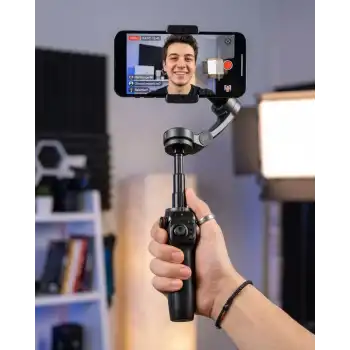 3 Eksen Telefon Gimbal Stabilizer Video Sabitleyici Vlog ve Çekim Atı