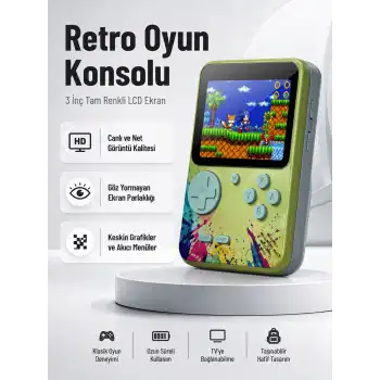 3 İnç Renkli Ekranlı Taşınabilir El Konsolu – G5 Modeli