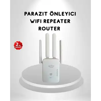 300Mbps WiFi Menzil Genişletici 4 Antenli WPA3 Güvenlikli Priz Tipi Repeater