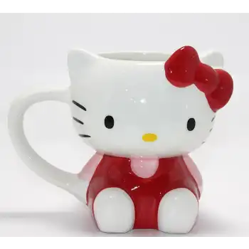 3D Hello Kitty Tasarımı Porselen Kupa Bardak