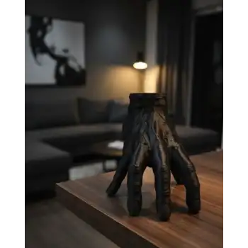 3D Siyah El Dekoratif Biblo 17x16 cm Modern ve Şık Tasarım