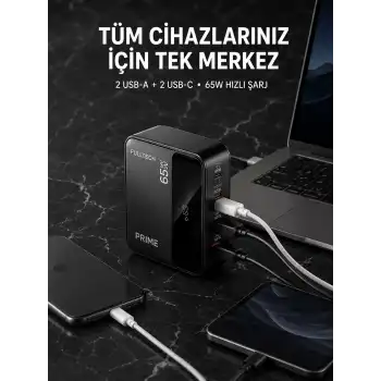4 Portlu GaN Masaüstü Hızlı Şarj İstasyonu