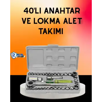 40 Parça Cırcır Lokma Anahtar Seti Profesyonel Kullanım