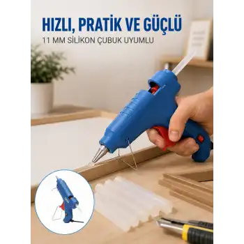 40W Sıcak Silikon Tabancası 5 Silikon Hediyeli Dayanıklı Tasarım Yeni Nesil