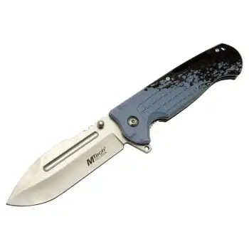 4281 Mavi Kamp Çakı 21cm - Yarı Otomatik, Kemerlikli, Oluklu