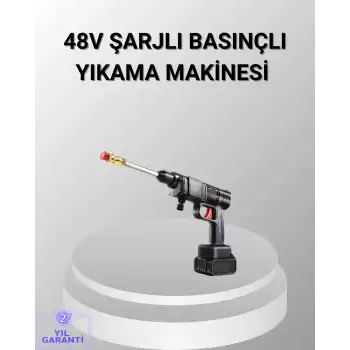 48V Kablosuz Yıkama Makinesi – 2 Pil, Köpük Tankı ve Ayarlanabilir