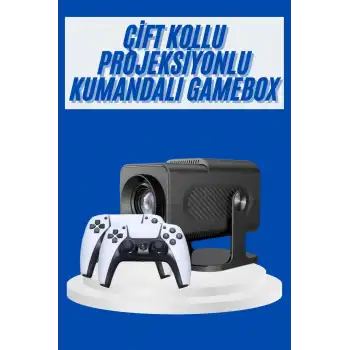 4K Android Smart Wi-fi Çift Kollu Projeksiyon Game Box Kumandalı Taşınabilir