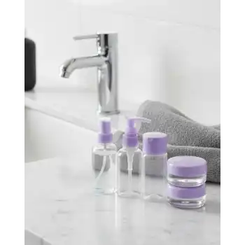 5 Parça Seyahat Banyo Seti 30 ml Şeffaf Taşınabilir Şişe Seti