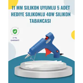 5 Silikon Hediyeli 40W Sıcak Silikon Tabancası Pratik Güçlü Kullanım