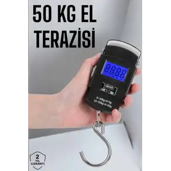 50 Kg El Kantarı Ağırlık Ölçer Dijital Ekranlı Kancalı Portatif