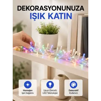 50’li LED Şeffaf Kablolu 5 m Aydınlatma Işık Süsleme Led