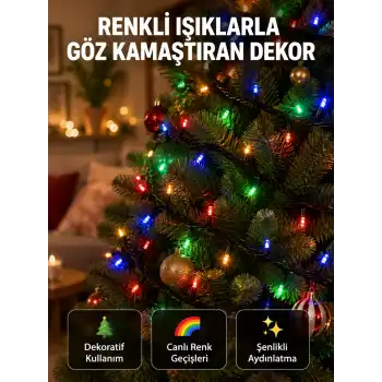 50’li LED Şeffaf Kablolu 5 m Aydınlatma Işık Süsleme Led Yeni Nesil
