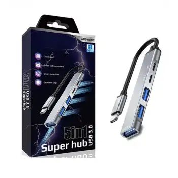 5in1 Metal USB Hub – Yüksek Hızlı Çoklayıcı, 5 Bağlantı Noktalı, Dayanıklı ve Taşınabilir Tasarım