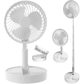 Teleskopik Fan Vantilatör 4 Modlu Şarjlı Katlanabilir Yükseltilebilir Taşınabilir Serinletici Portatif Masa Vantilatörü