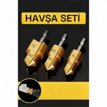 Plastik Boru Kalemtraş Kademeli Boru Açma Pvc Pprc Boru Tamir Delme Genişletme Onarımı İçin 3lü Havşa Seti