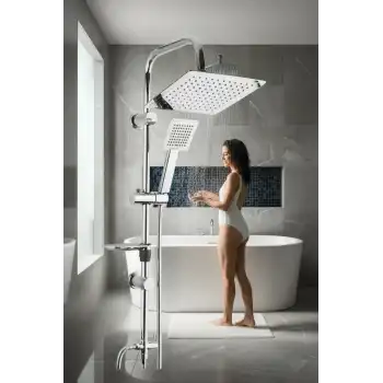 Dubai Yeni Nesil Yağmurlama Etkili Krom Duş Robotu Seti - Fonksiyonel Tepe Duş Takımı