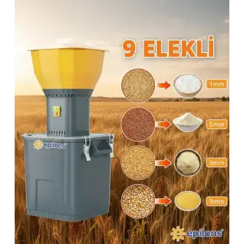 Epilons 55L 1300 w Profesyonel Tahıl Yem Öğütücü – 9 Paslanmaz Elek Hediyeli