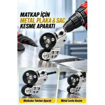 Metal Sac Kesme Aparatı Şarjlı ve Elektrikli Matkap Uyumlu Pratik Kesim Aleti