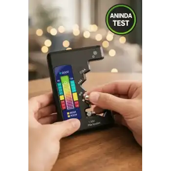 Evrensel Mini Pil Test Cihazı – Pil Doluluk Seviyesi Ölçer ve Pil Durum Kontrol Aparatı
