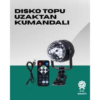 7 Farklı Aydınlatma Modu ve Ses Sensörlü Disko Topu Lambası