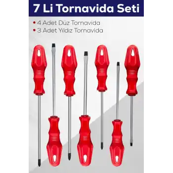 7li Tornavida Seti (4  Düz Tornavida 3  Yıldız Tornavida)