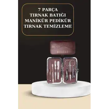 7 Parça Manikür Pedikür Seti El Ayak Bakımı Çantalı Paslanmaz Çelik