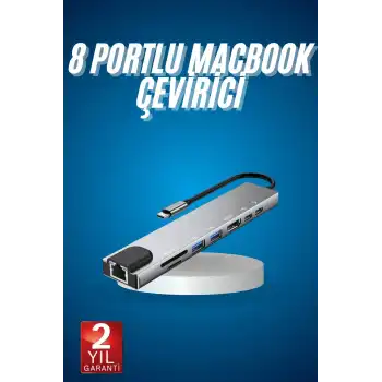 8 Port Çoklayıcı Macbook Ile Uyumlu Çoğaltıcı Type-C dönüştürücü TF SD kart