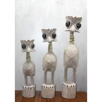Ahşap 3lü Deve Kuşu Seti 90 Cm