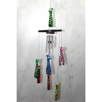 Ahşap Zürafali Rüzgar Çani Sayang:3