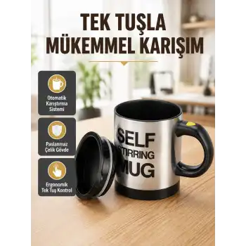 Akıllı Kendi Kendini Karıştıran Termal Kupa – Paslanmaz Çelik