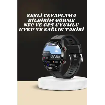 Akıllı Saat Amoled Ekran Metal Ve Deri Kordonlu Uyku ve Sağlık Takibi Titreşimli